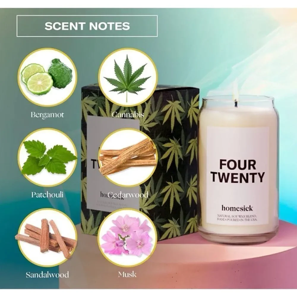Homesick Scented Candles for Home (Four Twenty) - 13.75 oz Long-Lasting Natural